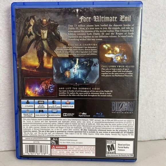 Diablo 3 Reaper of Souls Ultimate Evil Edition (Playstation 4, PS4) - Picture 5 of 5